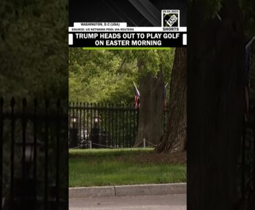 US President Donald Trump leaves the White House to play golf on Easter Sunday in Washington