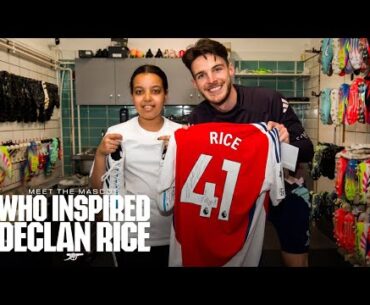 Arsenal star surprises community mascot from the Real Madrid game 🤩 | Declan Rice meets Bethel