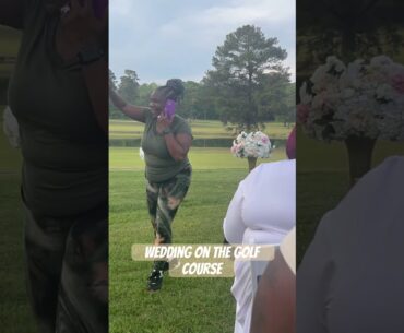 Golf course wedding/sunset wedding in progress