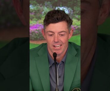 Rory McIlroy asks the media a question after his Masters win