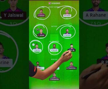 RR vs KKR Dream11 Prediction Rajasthan vs Kolkata Dream11 Team RR vs KKR Dream11 Prediction