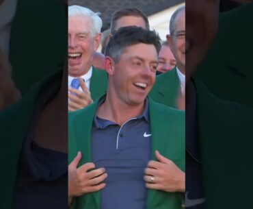 Rory McIlroy receives his Green Jacket. #themasters