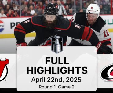 NHL Highlights | Devils vs. Hurricanes | Gm 2 | April 22, 2025