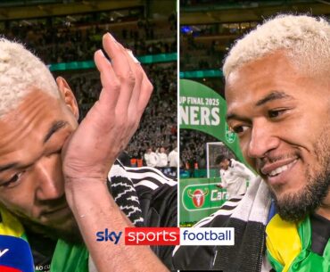Joelinton in tears after Newcastle Carabao Cup win 🥹 | "I made my family proud" 🤍