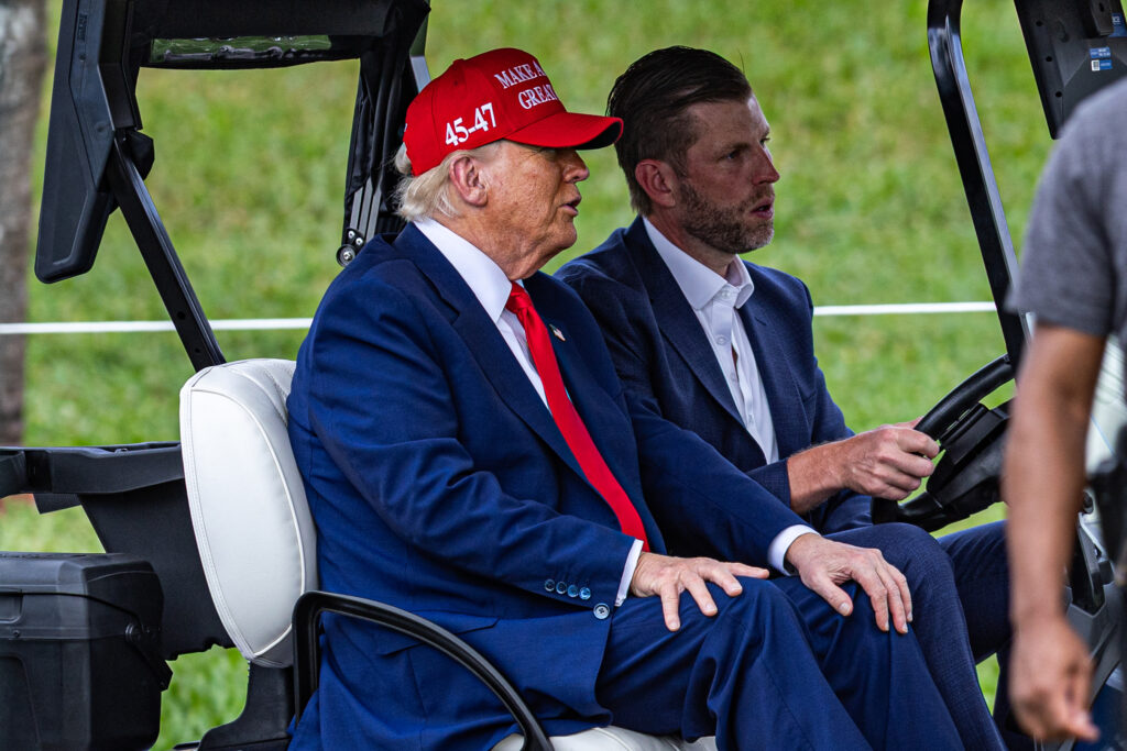 President Donald Trump and his son Eric