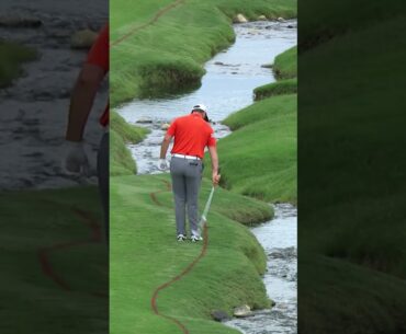 Rahm hits this BACKWARDS! 😎