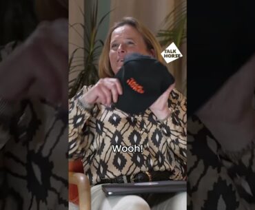 One reason to watch the pod on YouTube... Tristan Phipps trying out our lovely Talk Horse merch!