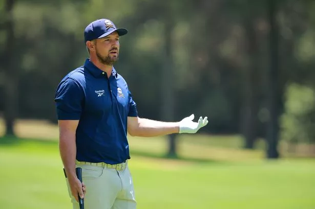 Bryson DeChambeau of Crushers GC reacts during day three of LIV Golf Mexico City at Club de Golf Chapultepec on April 27, 2025 in Mexico City