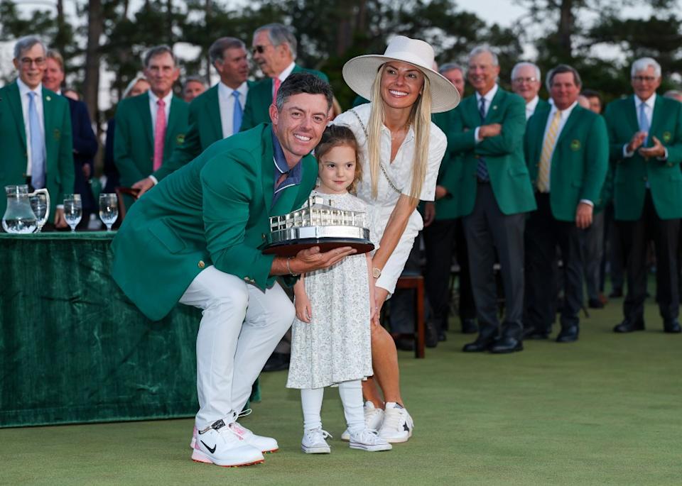 Fans called out Rory McIlroy for not mentioning his wife, Erica Stoll, in his emotional Masters victory speech on Sunday. Getty Images