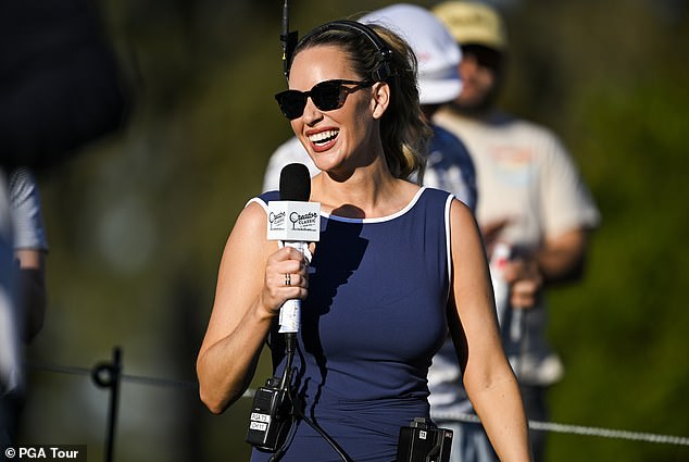 Paige Spiranac was an on-course analyst during the Creator Classic at TPC Sawgrass