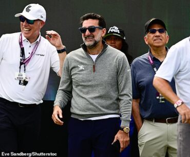 Yasir Al-Rumayyan (centre), pictured last week, the holder of Saudi Arabia’s purse strings, made a discreet visit to The Masters