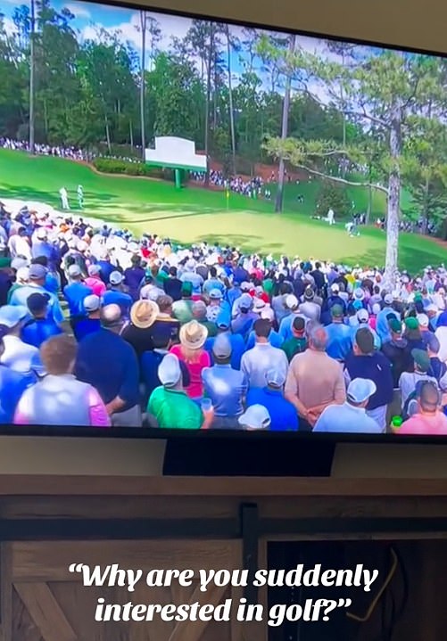 The trend started with playing songs like 'Father Figure' with video of him on the course
