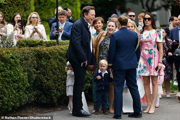 Elon Musk was spotted briefly at the White House Easter Egg Roll