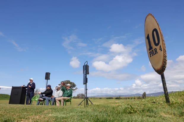 Internationally renowned golf architect Robert Trent Jones Jr. speaks from...
