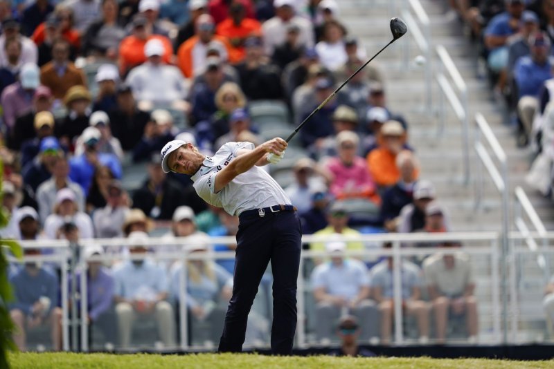 Will Zalatoris plays the 10th hole in the final round during the PGA Championship at Southern Hills Country Club in Tulsa, Okla., in 2022. The standoff between the PGA Tour and rival LIV Golf League continues after the PGA sunk an investment offer from Saudi Arabia. File Photo by Kyle Rivas/UPI