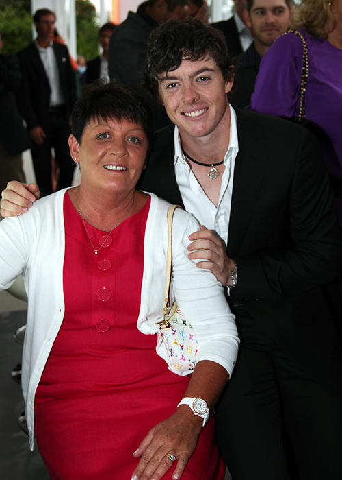 CASARES, SPAIN - MAY 17:  Rory McIlroy of Northern Ireland and his mother Rosie at the Welcome Dinner for the Volvo World Match Play Championship at Finca Cortesin on May 17, 2011 in Casares, Spain.  (Photo by Ross Kinnaird/Getty Images)