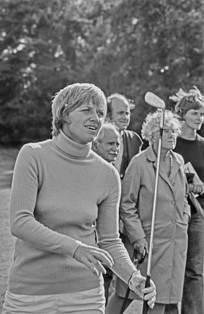 JoAnne Carner at the European Women's Open Golf Championships at Sunningdale, UK in August 1974. Photograph: Evening Standard/Hulton Archive/Getty Images