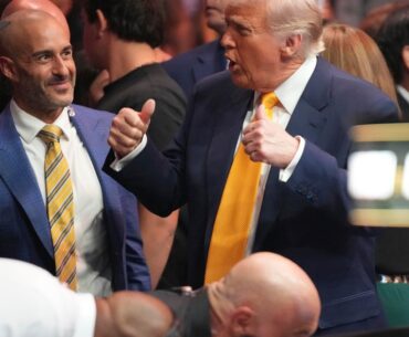 Trump sits cageside with several cabinet members at Miami UFC event in latest appearance at sports event