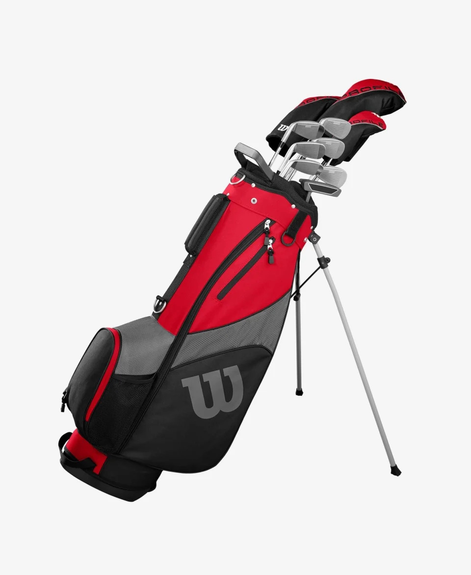 <p><a href="https://go.redirectingat.com?id=74968X1596630&url=https%3A%2F%2Fwww.wilson.com%2Fen-us%2Fproduct%2Fprofile-sgi-complete-set-wg1r0192%23hand%3D57167%26colors%3D57914&sref=https%3A%2F%2Fwww.menshealth.com%2Ffitness%2Fg37662849%2Fbest-golf-clubs-for-beginners%2F" rel="nofollow noopener" target="_blank" data-ylk="slk:Shop Now;elm:context_link;itc:0;sec:content-canvas" class="link ">Shop Now</a></p><p>Wilson Men's Profile Complete Set With Stand Bag</p><p>wilson.com</p><p>$399.99</p>