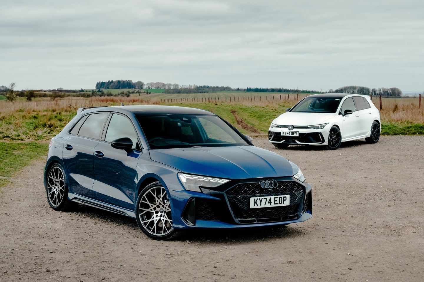 2025 Audi RS3 vs. VW Golf R Black Edition 2025 Audi RS3 vs. VW Golf R Black Edition