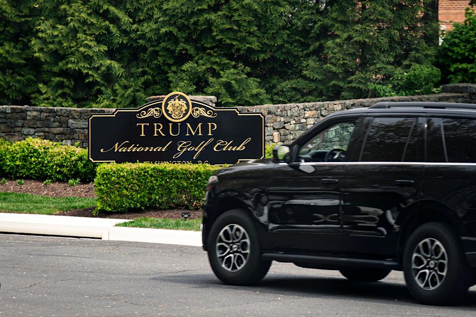 President Donald Trump visited his eponymous golf club in Sterling, Virginia on Easter Sunday 2025. He skipped church, attending a service at the White House instead. / Getty Images