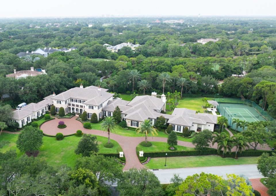Aerial view of Rory McIlroy's mansion in Jupiter, Florida.