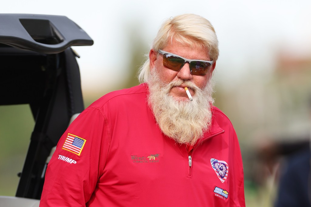 John Daly of the United States looks on from the sixth hole during the first round of the PNC Championship at Ritz-Carlton Golf Club on December 17, 2022