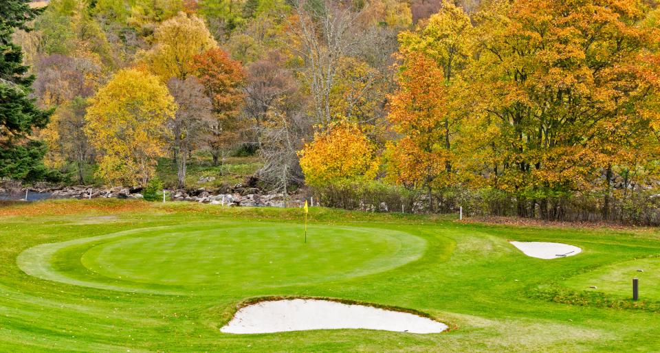 Balmoral Castle golf course in autumn.