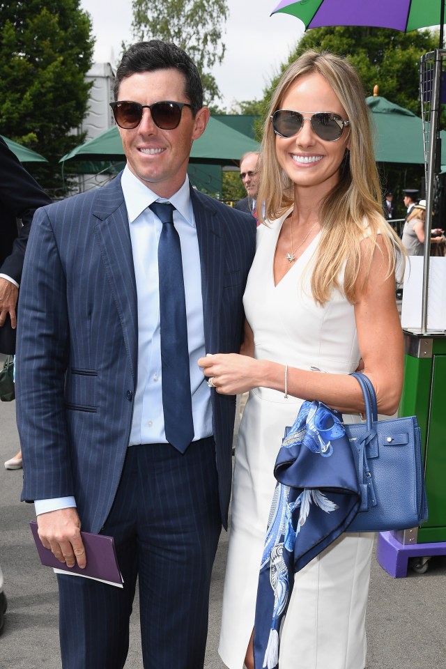 Rory McIlroy and Erica Stoll at Wimbledon.