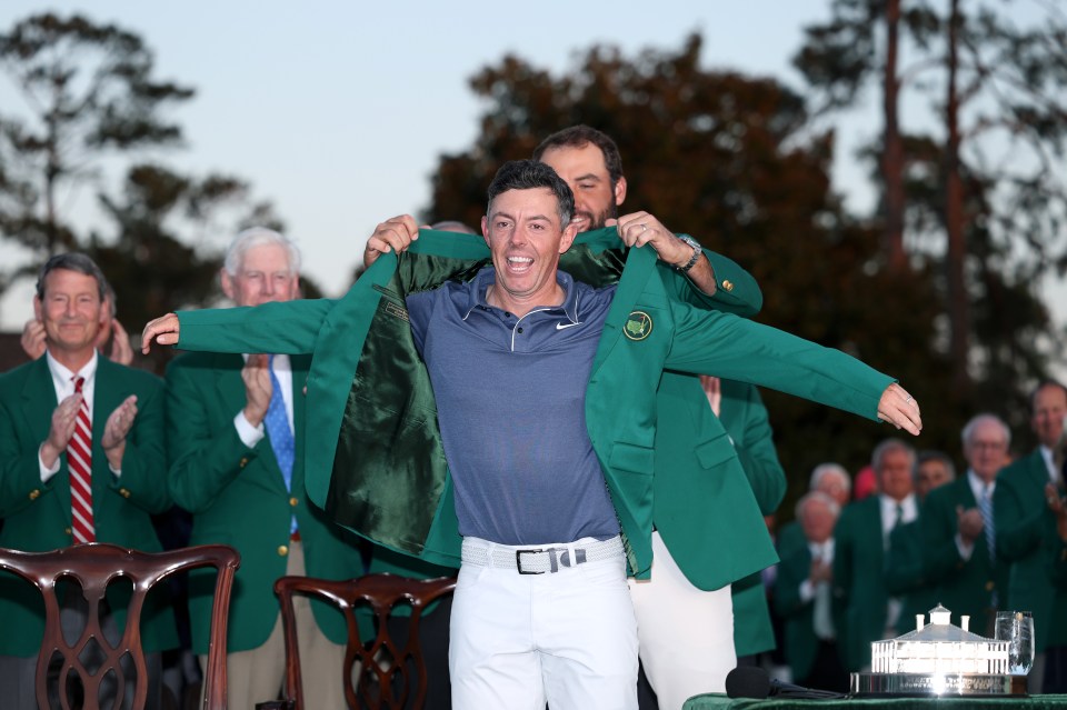 McIlroy was gifted his green jacket by 2024 winner Scottie Scheffler