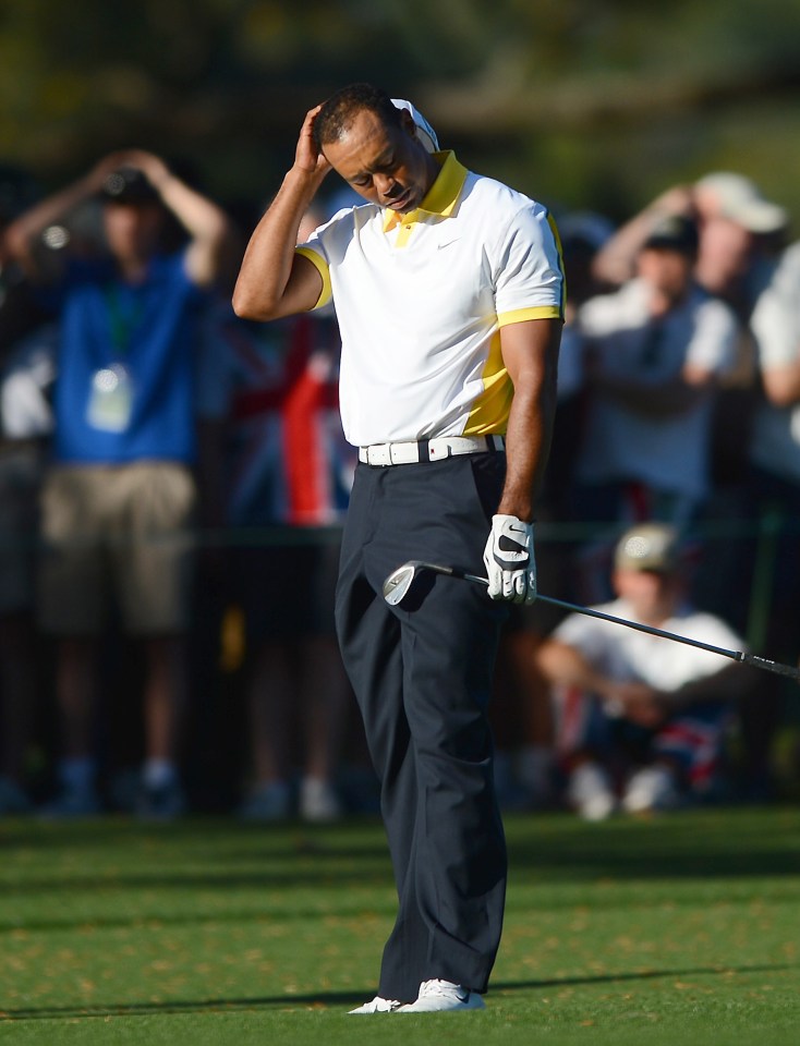 Woods inadvertently dobbed himself in after the break on 15