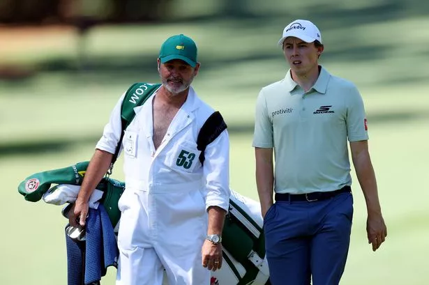 Matt Fitzpatrick and caddie Billy Foster at the Masters in 2024