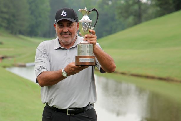 Angel Cabrera, who won the Regions Tradition last week, is among the leading pack at Congressional