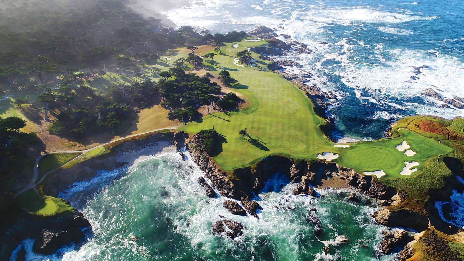 The par-3 16th hole at Cypress Point.