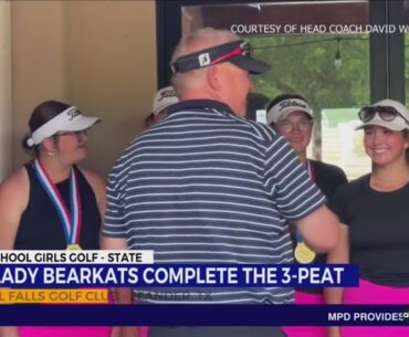 The Lady Bearkats golf team won their third straight state championship