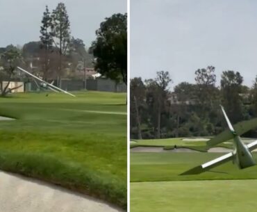 Private plane’s insane emergency landing on LA golf course: Terrifying moment caught on camera | Trending