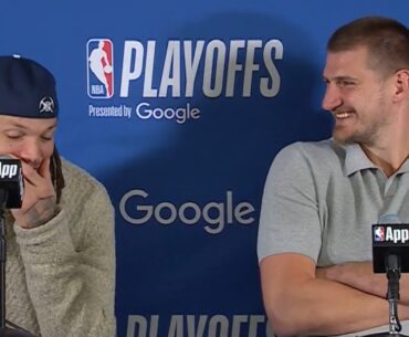 Nikola Jokic funny reaction to Aaron Gordon game winner buzzer beater dunk vs Clippers