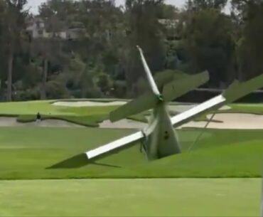 Dramatic moment plane crash lands on iconic PGA Tour golf course that hosts $20million Tiger Woods event