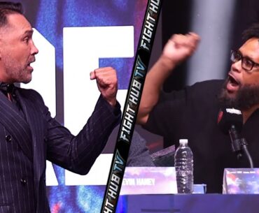 Oscar De La Hoya THREATENS TO FIGHT Bill Haney during HEATED exchange at final press conference