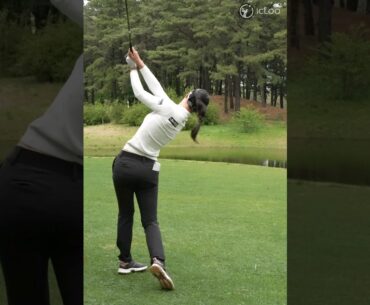 She is tall and has a nice swing! She is Nayoung Kim, KLPGA tour professional