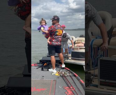 Pro Fisherman, Justin Cooper, Holds Daughter During Redcrest Break #shorts