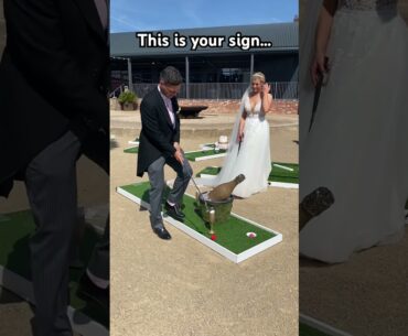 This is your sign… to play wedding crazy golf alone together on your wedding day!