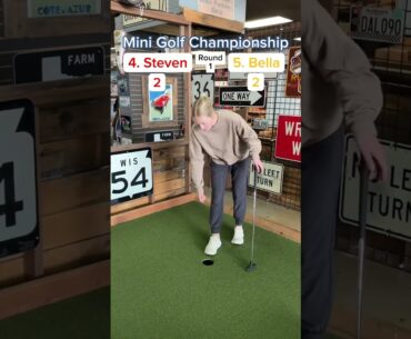 Mini Golf Championship Round 1, 4. Steven vs 5. Bella (Holes 1-2) #minigolf #golf #viral