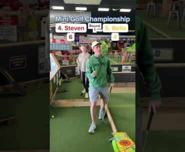 Mini Golf Championship Round 1, 4. Steven vs 5. Bella (Holes 3-4) #minigolf #golf #viral