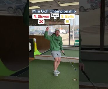 Mini Golf Championship Round 1, 4. Steven vs 5. Bella (Holes 9-10) #minigolf #golf #viral