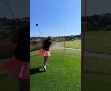 Golf swing Speed training is paying off. Lady long golf drive 250 yards #golf