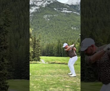 ⛳️Golf Swing with a beautiful backdrop 🏔️ #golfswing #golf #mountains