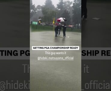 No amount of rain can stop Matsuyama 😅☔