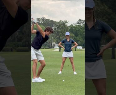 She finally let me hit a stinger through her legs! #golf #shorts
