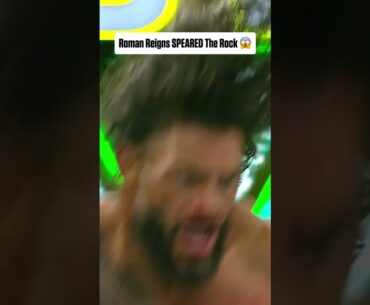 ROMAN REIGNS SPEARED THE ROCK 😱 (via WWE) #shorts